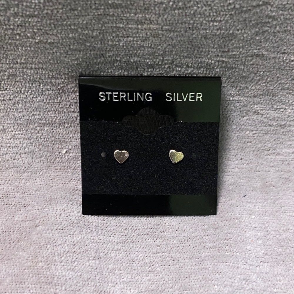 Sterling Silver Heart Stud Earrings